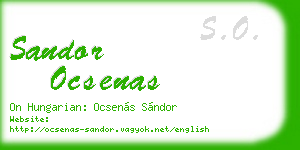 sandor ocsenas business card