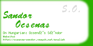 sandor ocsenas business card